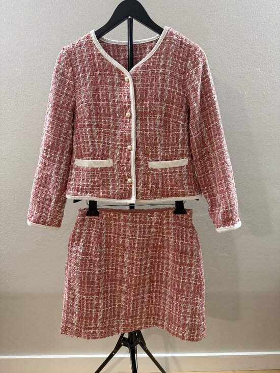 Allegra Dresses & Skirts - Allegra K Plaid Tweed Crop Blazer Size M - 1494